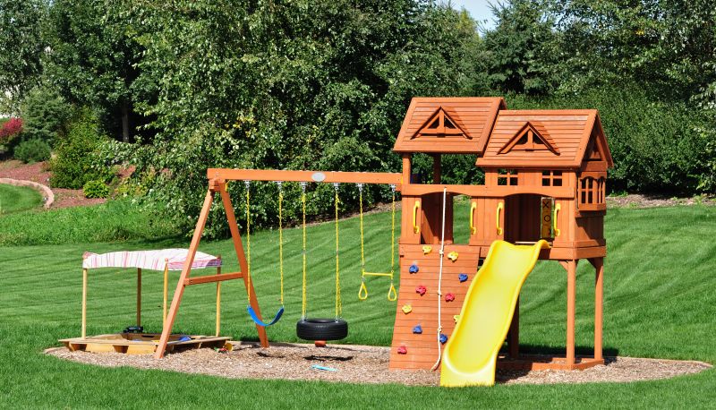 Wooden Swing Set Installation in Arvada, CO